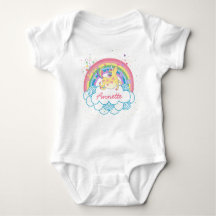 Rainbow Unicorn Niedlich Personalisiert Girls Baby