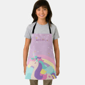 Rainbow Unicorn Niedliche Personalisierte Kinder S Schürze (Insitu)