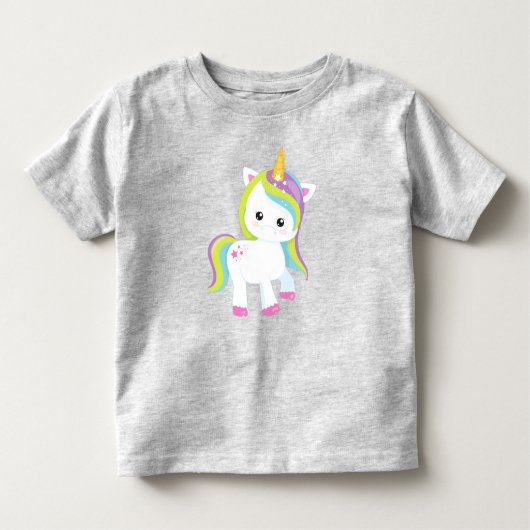 Rainbow Unicorn, Niedliches Einhorn, Magic Unicorn Kleinkind T-shirt (Vorderseite)