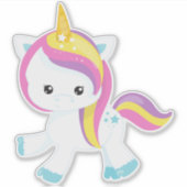 Rainbow Unicorn, Niedliches Einhorn, Stern, Magisc Aufkleber (Vorderseite)