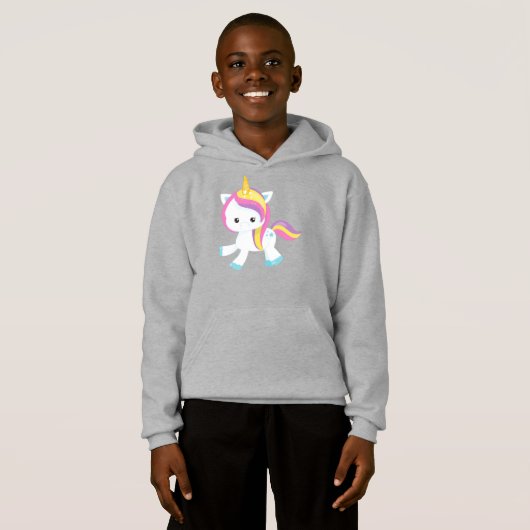 Rainbow Unicorn, Niedliches Einhorn, Stern, Magisc Hoodie (Vorne ganz)