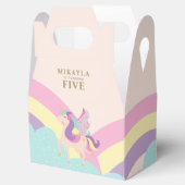 Rainbow Unicorn Niedliches Personalisiertes Gable Geschenkschachtel (Geöffnet)