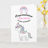 Rainbow Unicorn Nurse Abschluss Herzlichen Glückwu Karte (Gelbe Blume)