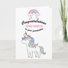 Rainbow Unicorn Nurse Abschluss Herzlichen Glückwu Karte