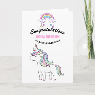 Rainbow Unicorn Nurse Abschluss Herzlichen Glückwu Karte
