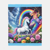 Rainbow Unicorn One Fleecedecke (Vorderseite)