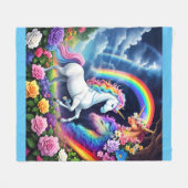 Rainbow Unicorn One Fleecedecke (Vorderseite (Horizontal))