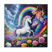 Rainbow Unicorn One Fliese (Vorderseite)