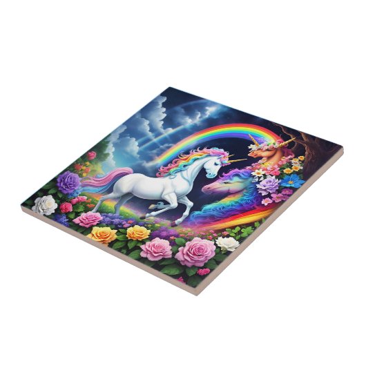 Rainbow Unicorn One Fliese (Seite)
