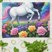 Rainbow Unicorn One Geschirrtuch (Gefaltet)