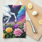 Rainbow Unicorn One Geschirrtuch (Viertel Falte)