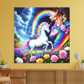 Rainbow Unicorn One Leinwanddruck (Insitu (Wohnzimmer))