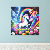 Rainbow Unicorn One Leinwanddruck (Insitu (Holzboden))