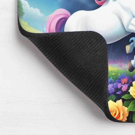 Rainbow Unicorn One Mousepad (Ecke)