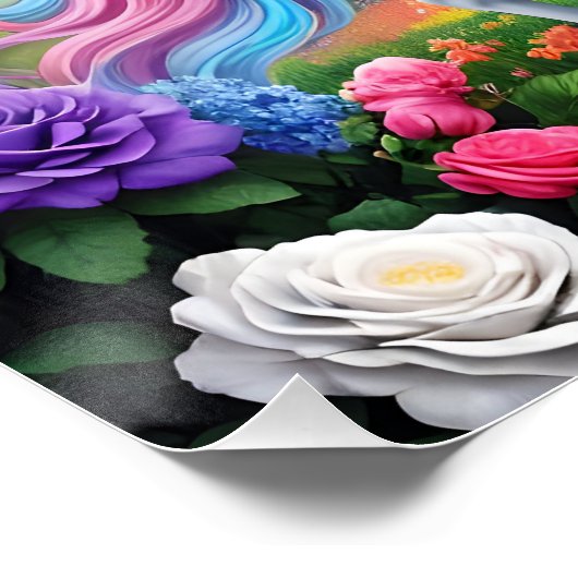 Rainbow Unicorn One Poster (Ecke)