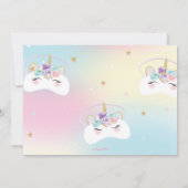 Rainbow Unicorn Pajama Birthday Party Foto Einladung (Rückseite)