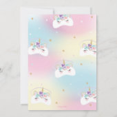 Rainbow Unicorn Pajama Birthday Party Pajama Einladung (Rückseite)