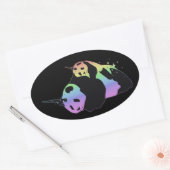 Rainbow Unicorn Pandas Magic Sparkle Cuddle Ovaler Aufkleber (Umschlag)