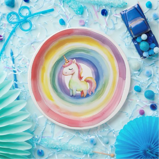 Rainbow Unicorn Paper Plate Pappteller (Party)