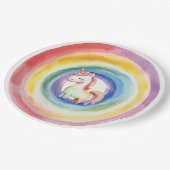 Rainbow Unicorn Paper Plate Pappteller (Schrägansicht)