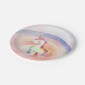 Rainbow Unicorn Paper Plate Pappteller (Schrägansicht)