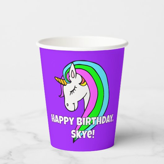 Rainbow Unicorn Pappbecher (Rückseite)