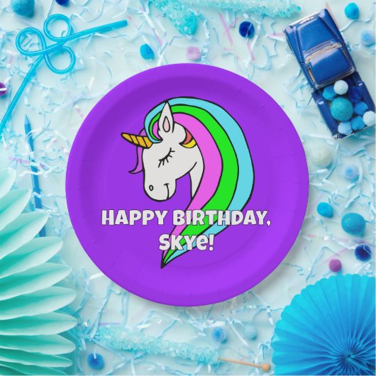 Rainbow Unicorn Pappteller (Party)