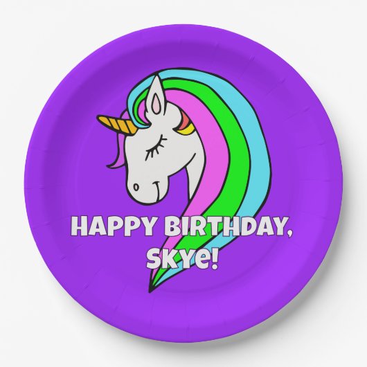 Rainbow Unicorn Pappteller (Vorderseite)