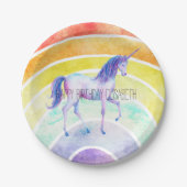 Rainbow Unicorn Pappteller (Vorderseite)