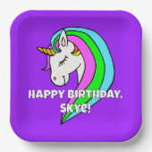Rainbow Unicorn Pappteller (Vorderseite)