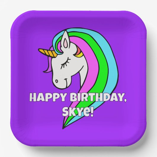 Rainbow Unicorn Pappteller (Vorderseite)