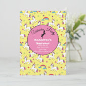 Rainbow Unicorn Party - Einladung (Stehend Vorderseite)