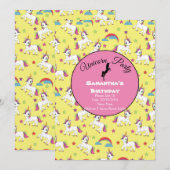 Rainbow Unicorn Party - Einladung (Vorne/Hinten)