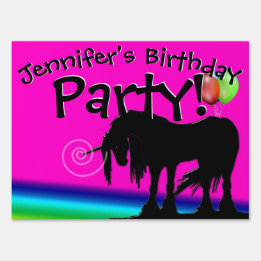 Rainbow Unicorn-Party Gartenschild