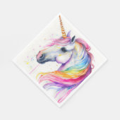 Rainbow Unicorn Party Plate Wasserfarbdesign Serviette (Ecke)
