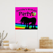Rainbow Unicorn-Party Poster (Küche)