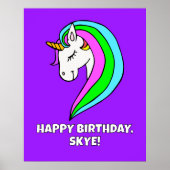 Rainbow Unicorn-Party Poster (Vorne)