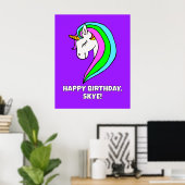 Rainbow Unicorn-Party Poster (Heimbüro)