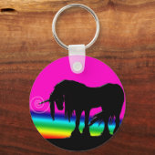 Rainbow Unicorn-Party Schlüsselanhänger (Vorderseite)