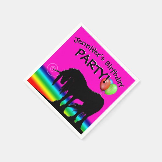 Rainbow Unicorn-Party Serviette (Ecke)
