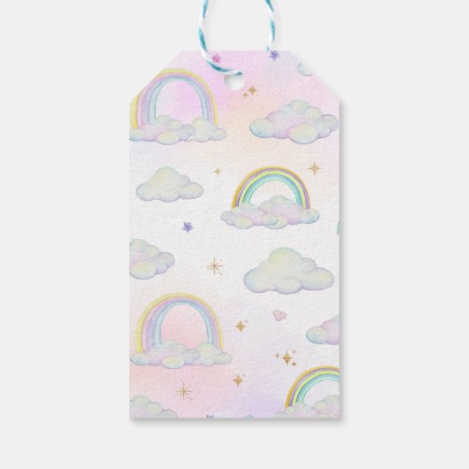 Rainbow Unicorn Party Vielen Dank für Ihr Interess Geschenkanhänger (Rückseite)