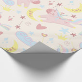 Rainbow Unicorn Pastel Niedlich fröhlich Geschenkpapier (Ecke)