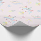 Rainbow Unicorn Pastel Niedlich Geschenkpapier (Ecke)