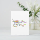 Rainbow Unicorn Pegasus Pferdepony Niedlich Postkarte (Stehend Vorderseite)