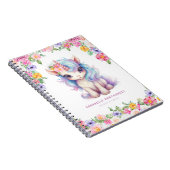 Rainbow Unicorn Personalisiert Name Niedlich Kids Notizblock (Rechte Seite)