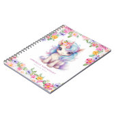Rainbow Unicorn Personalisiert Name Niedlich Kids Notizblock (Linke Seite)
