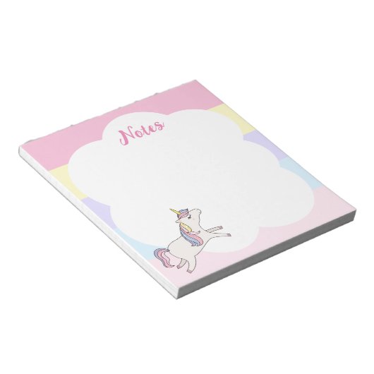 Rainbow Unicorn Personalisiert Notepad Notizblock (angewinkelt)