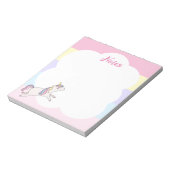Rainbow Unicorn Personalisiert Notepad Notizblock (Rotiert)