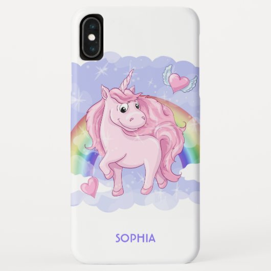Rainbow Unicorn Personalisierter Name Case-Mate iPhone Hülle (Rückseite)