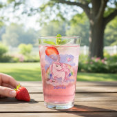 Rainbow Unicorn Personalisierter Name Glas